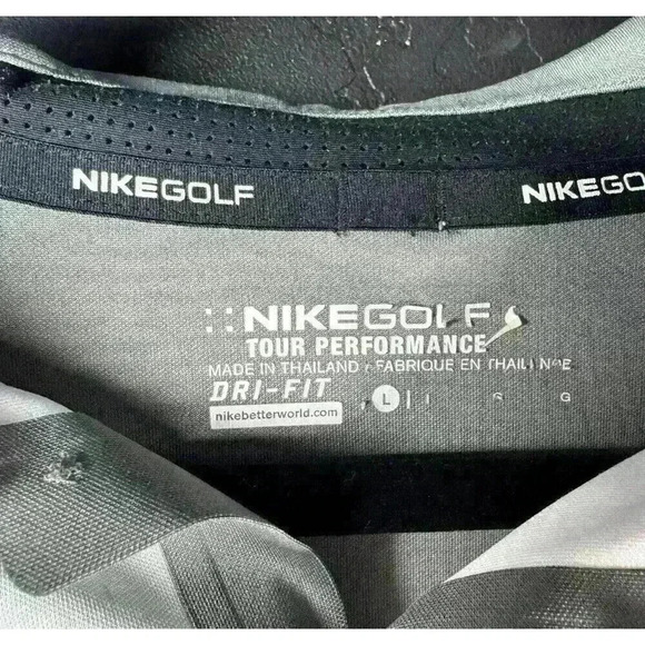 NIKE GOLF DRI-FIT MEN'S LARGE PERFORMANCE GOLF POLO SHIRT GRAY BLUE ACTIVE - Picture 5 of 6